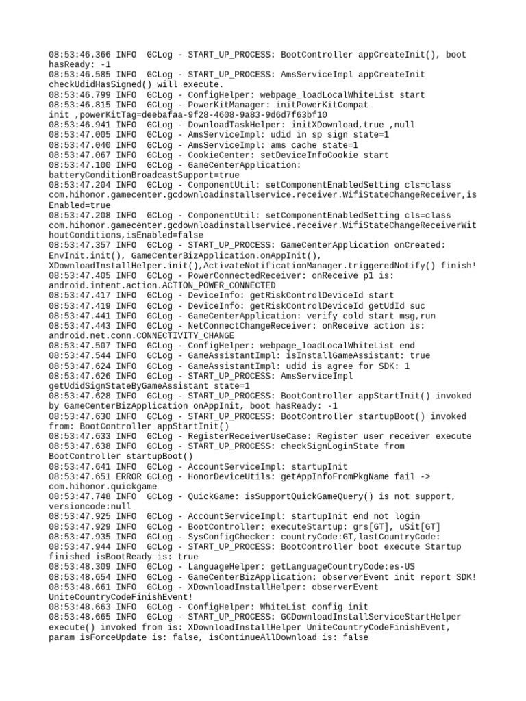 GameCenter Application Startup Log | PDF | Computing | Software