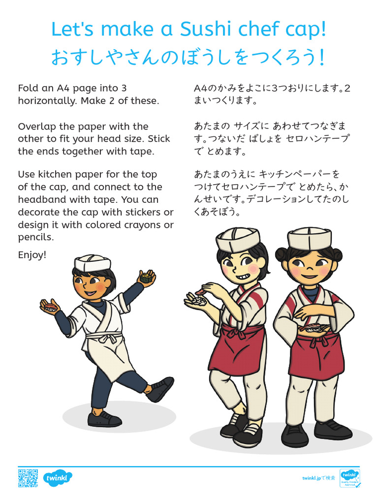 Sushi Chef Cap Instructions | PDF