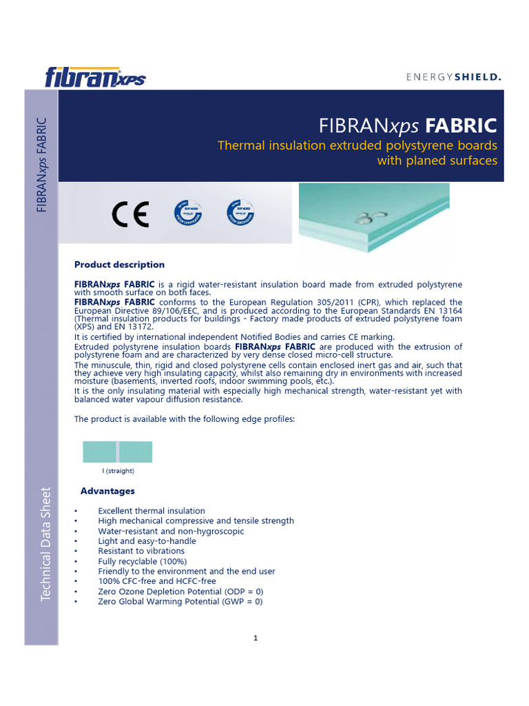 FIBRANxps Fabric Insulation Overview | PDF | Polystyrene | Extrusion