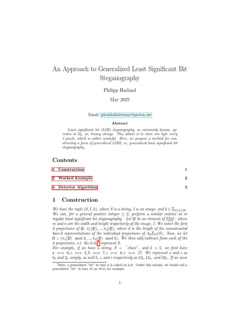 An Approach To Generalized LSB | PDF | String (Computer Science ...