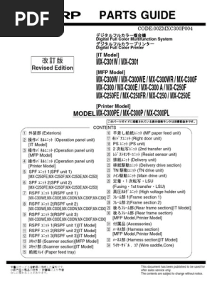 Parts Guide for Sharp Multifunction Models | PDF