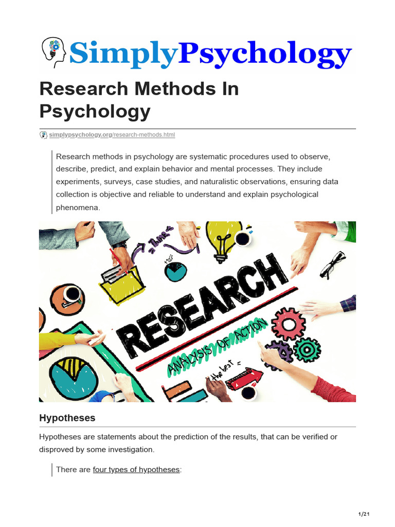 Research Methods in Psychology | PDF | Hypothesis | Experiment