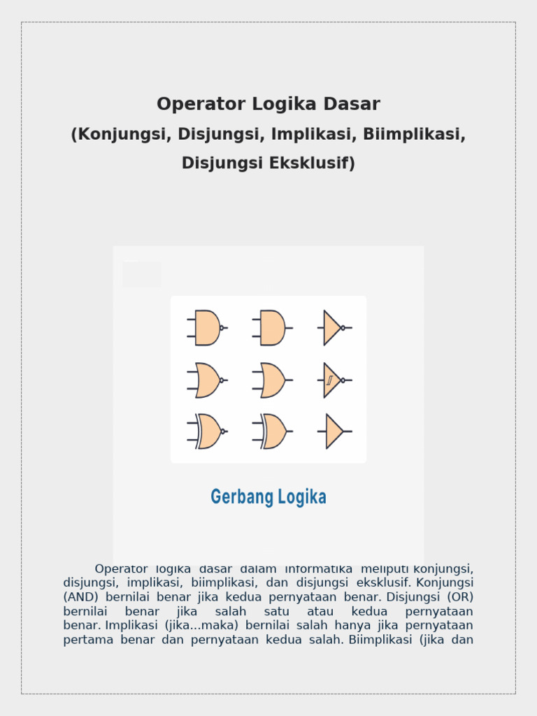 Operator Logika Dasar dalam Informatika | PDF