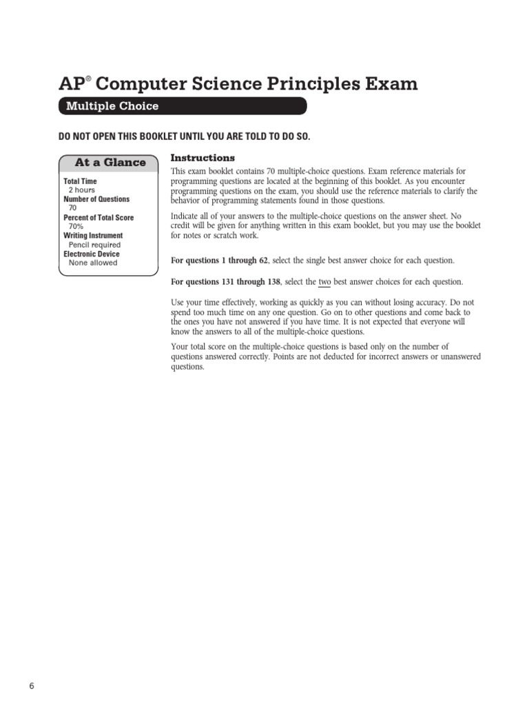 AP Computer Science Principles Practice Exam and Notes 2021QN PDF