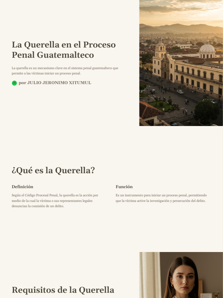 La Querella en el Proceso Penal Guatemalteco | PDF | Queja | Ley común