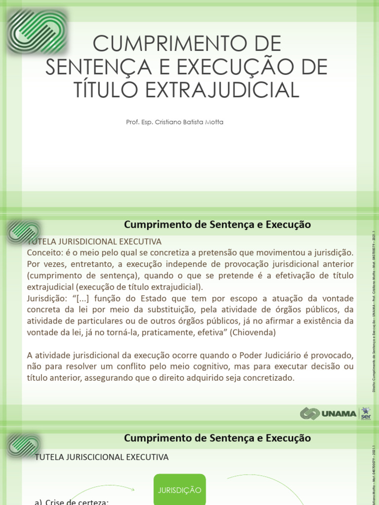 Execução de Títulos e Cumprimento de Sentença | PDF | Sentença ...