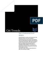 CTRN (Citi Trends) Investment Analysis