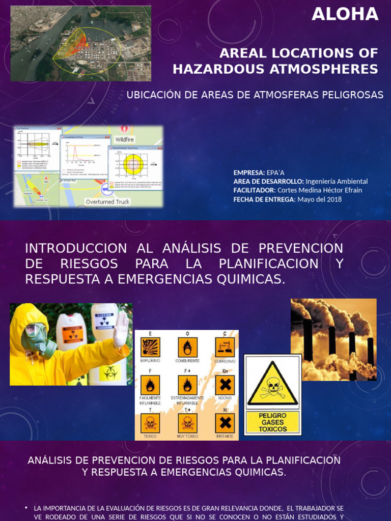 ALOHA: Simulación de Riesgos Químicos | PDF | Gases | Herida
