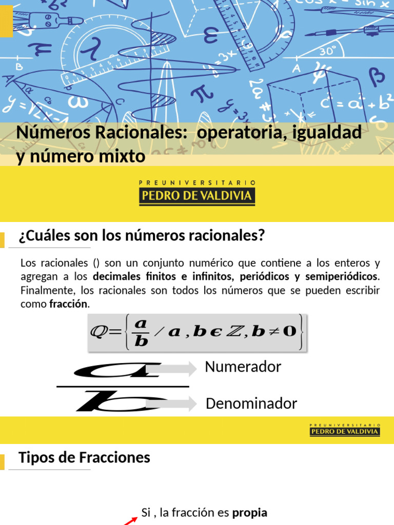 Números Racionales: Operaciones y Igualdad | PDF | Número racional ...