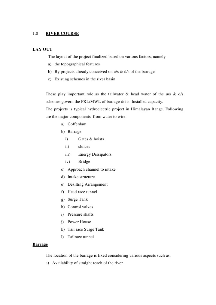 Design Note Hydro Power General | PDF | Spillway | River