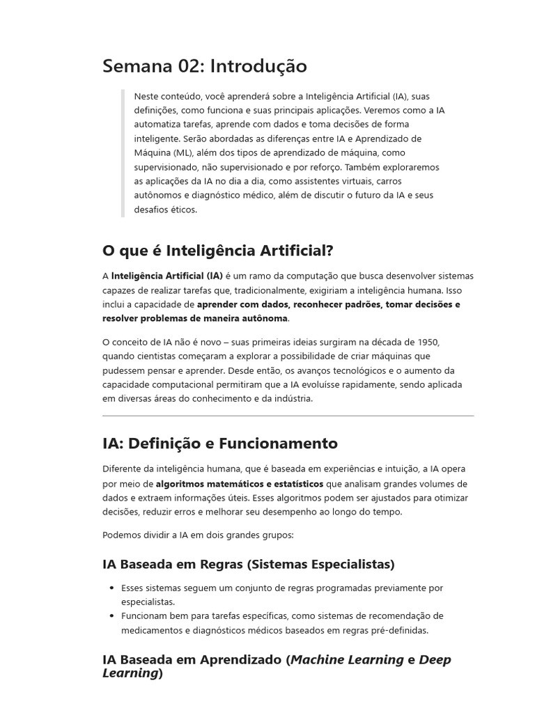 Introdução à Inteligência Artificial e ML | PDF | Inteligência ...