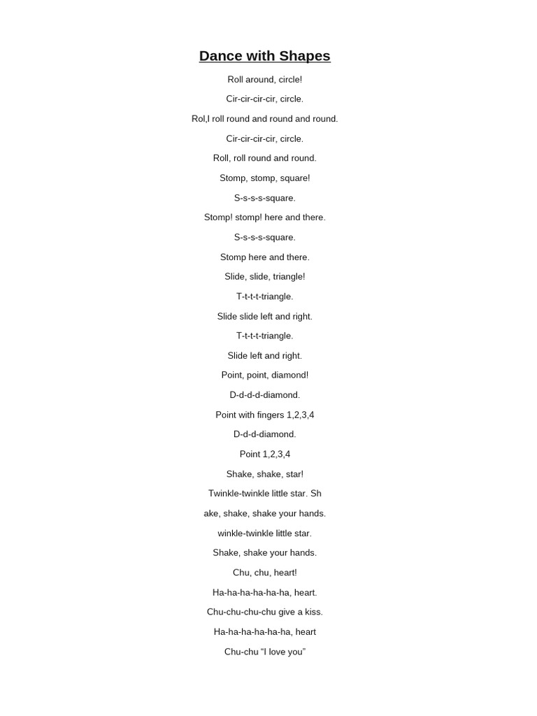 Dance with Shapes Lyrics | PDF