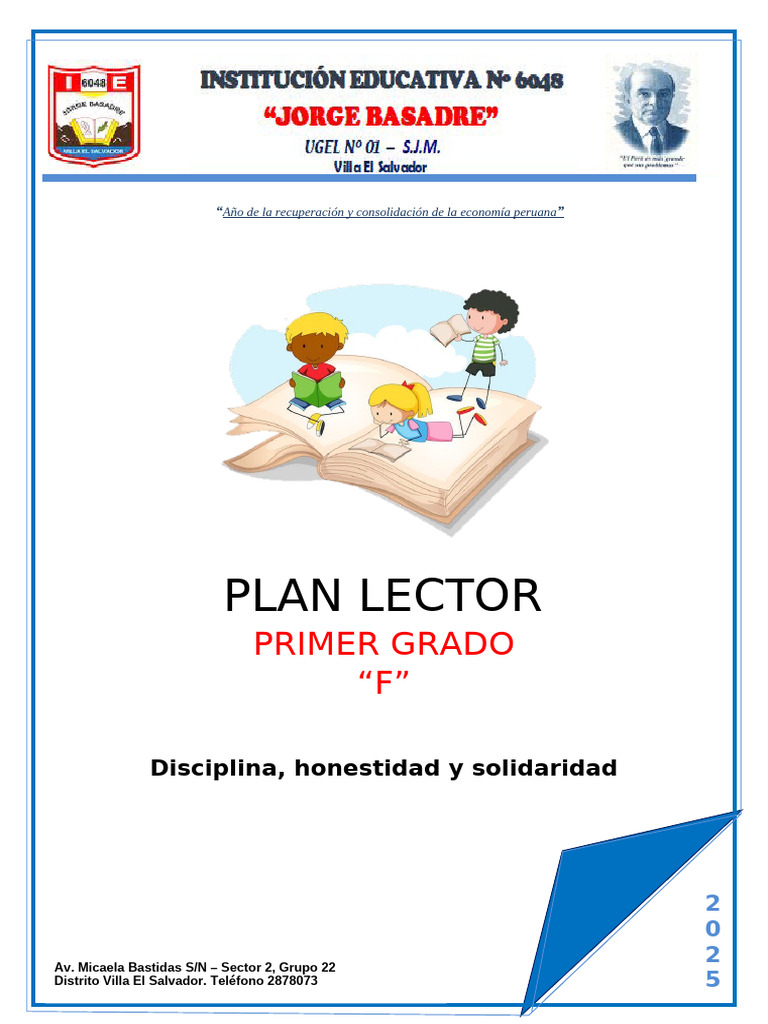 Plan Lector 2025 para Primer Grado | PDF | Educación primaria ...