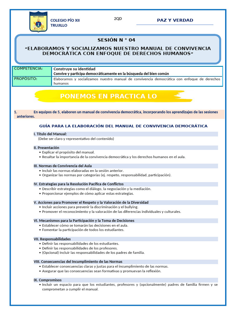 FICHA DE APRENDIZAJE N04 - Elaboramos y Socializamos Nuestro Manual de ...