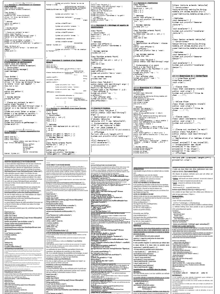 Gestion des exceptions et fichiers en Java | PDF | Génie logiciel ...
