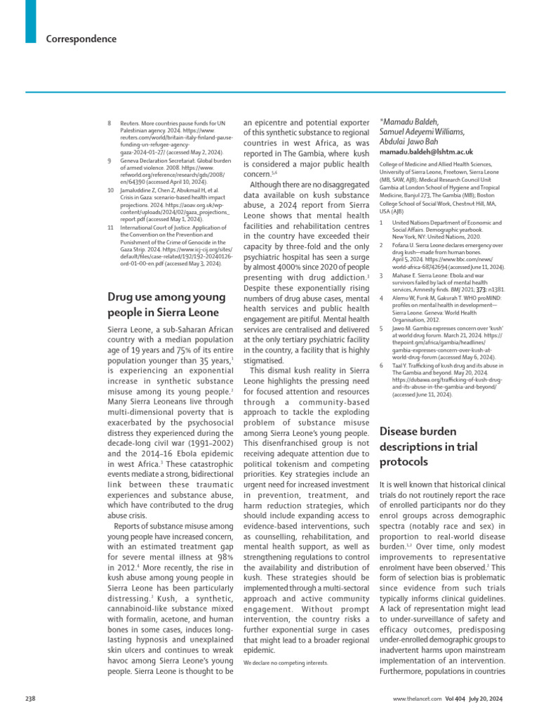 Drug Abuse Crisis Among Youth in Sierra Leone | PDF | Substance Abuse ...