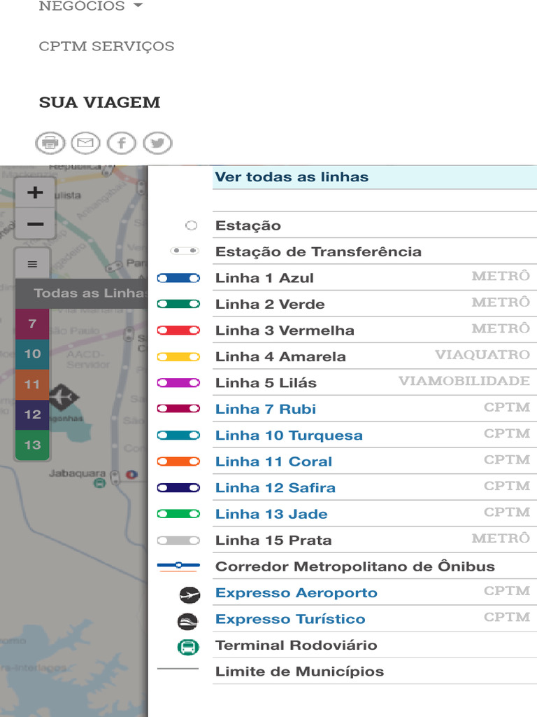 Linhas e Estações da CPTM SP | PDF