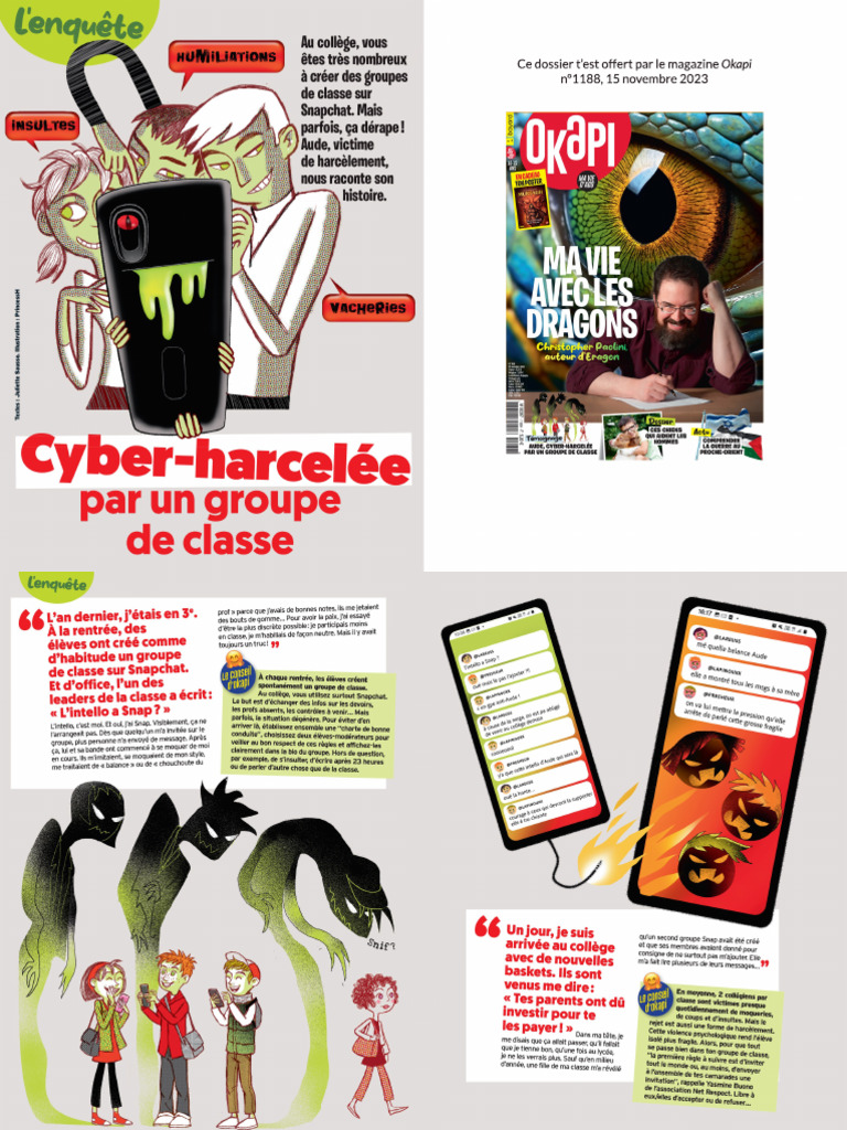 Okapi 1188 Novembre 2023 Cyberharcelement | PDF