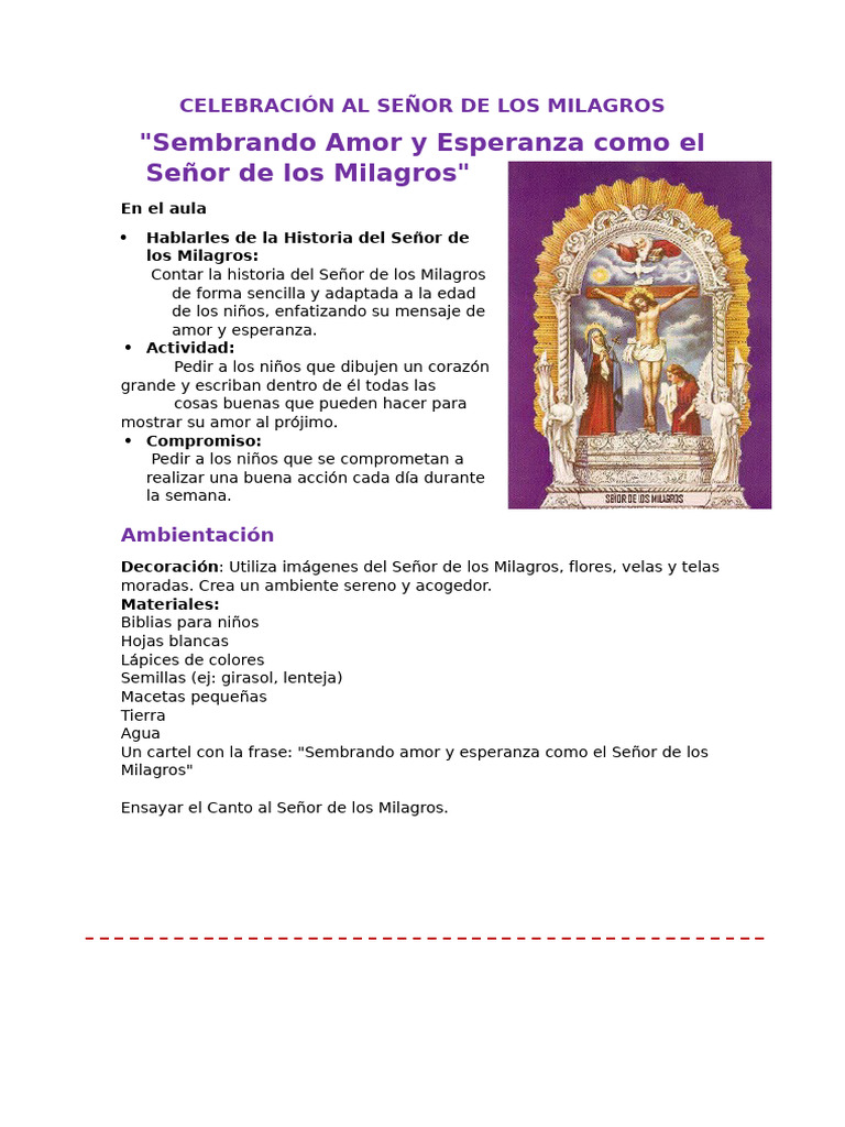 Celebración del Señor de los Milagros | PDF | Amor