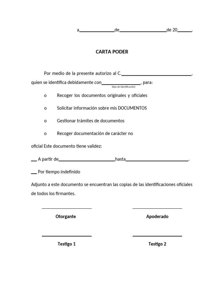 Carta Poder para Gestión de Documentos | PDF