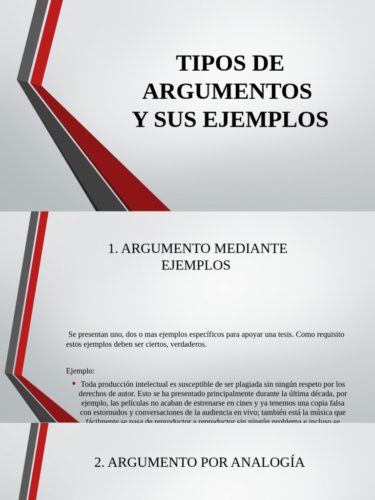 Tipos de Argumentos | PDF | Argumento | Razonamiento deductivo