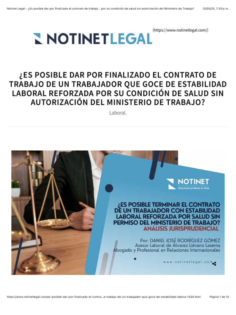 Notinet Legal - ¿Es Posible Dar Por Finalizado El Contrato de Trabajo ...