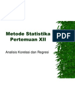 Materi XII Analisis Korelasi Dan Regresi