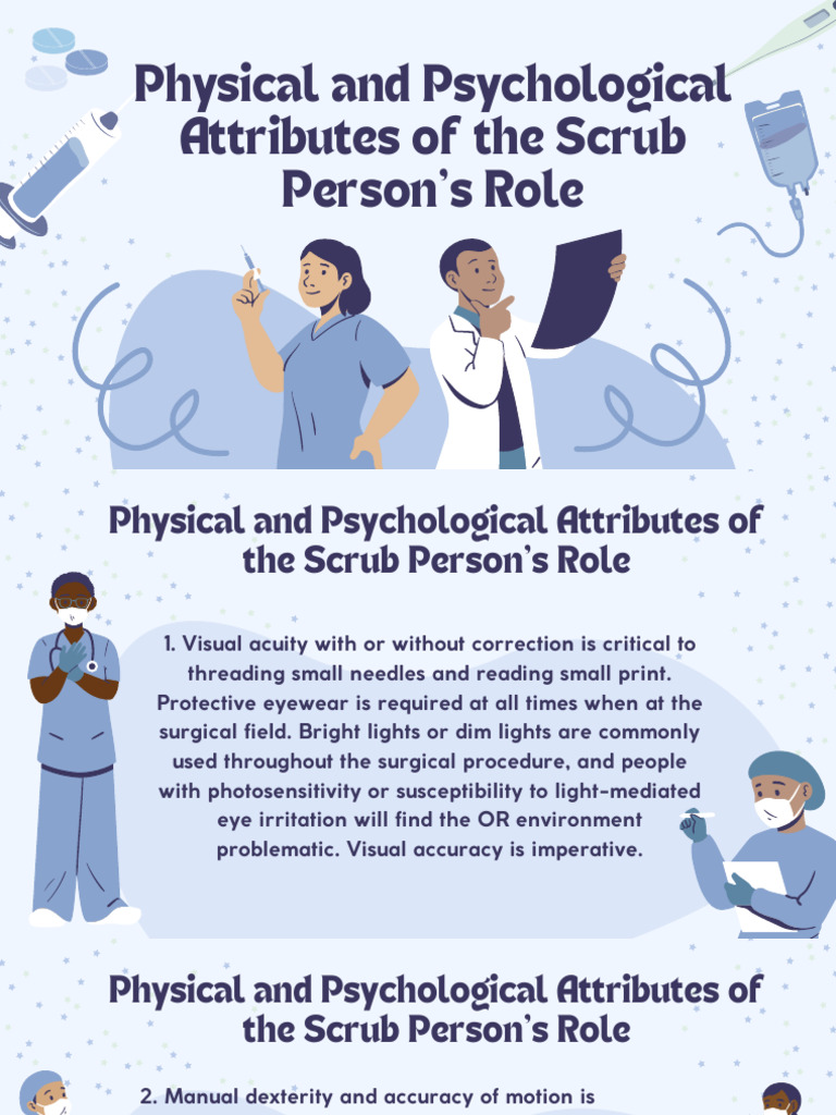Physical and Psychological Attributes of The Scrub Person's Role | PDF ...
