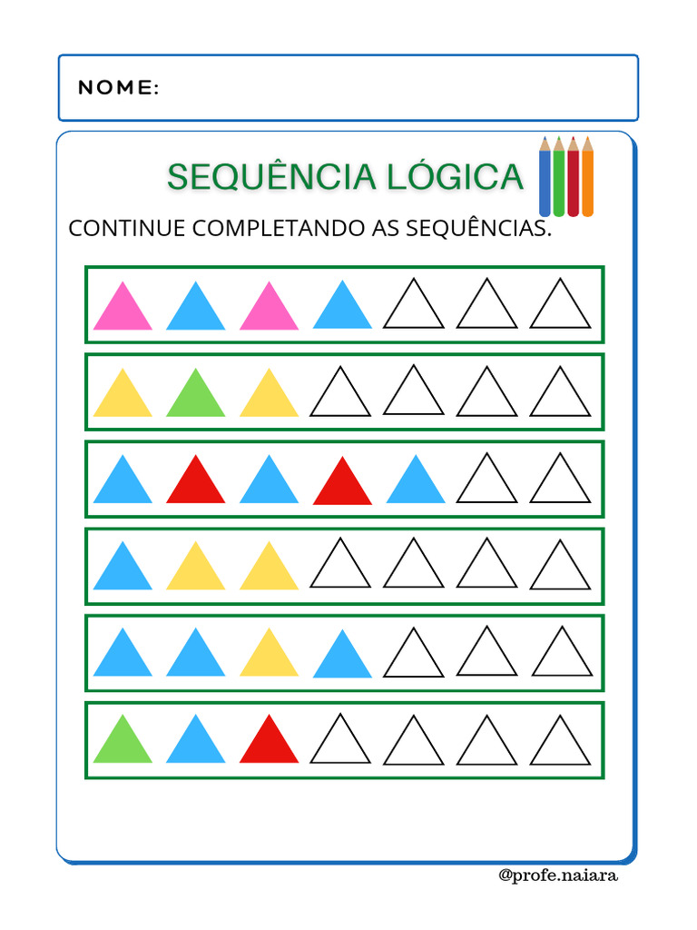 Atividades de Sequência Lógica Infantil | PDF