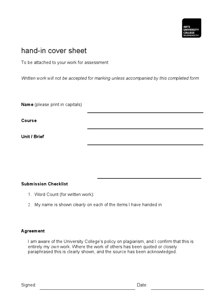 Blank Cover Sheet PDF