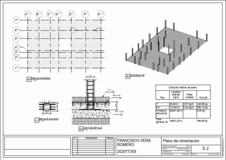 Plano de Cimentación | PDF | Ingeniería estructural | Ingeniero civil