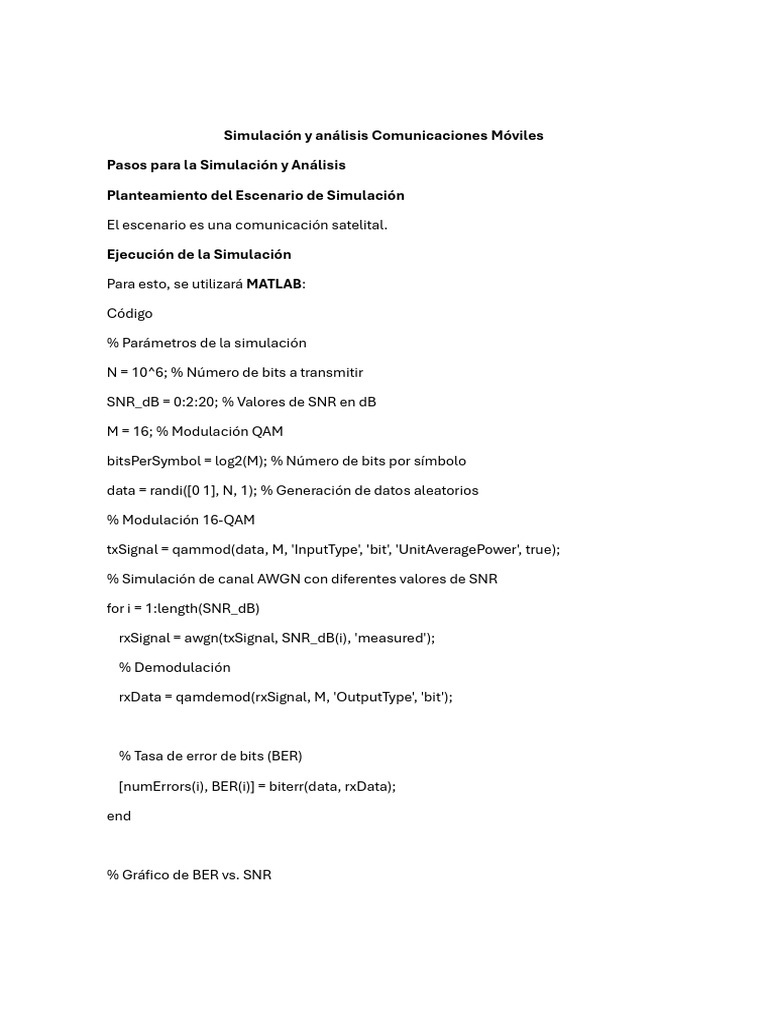Simulación de Comunicaciones Móviles en MATLAB | PDF | Modulación | Decibel