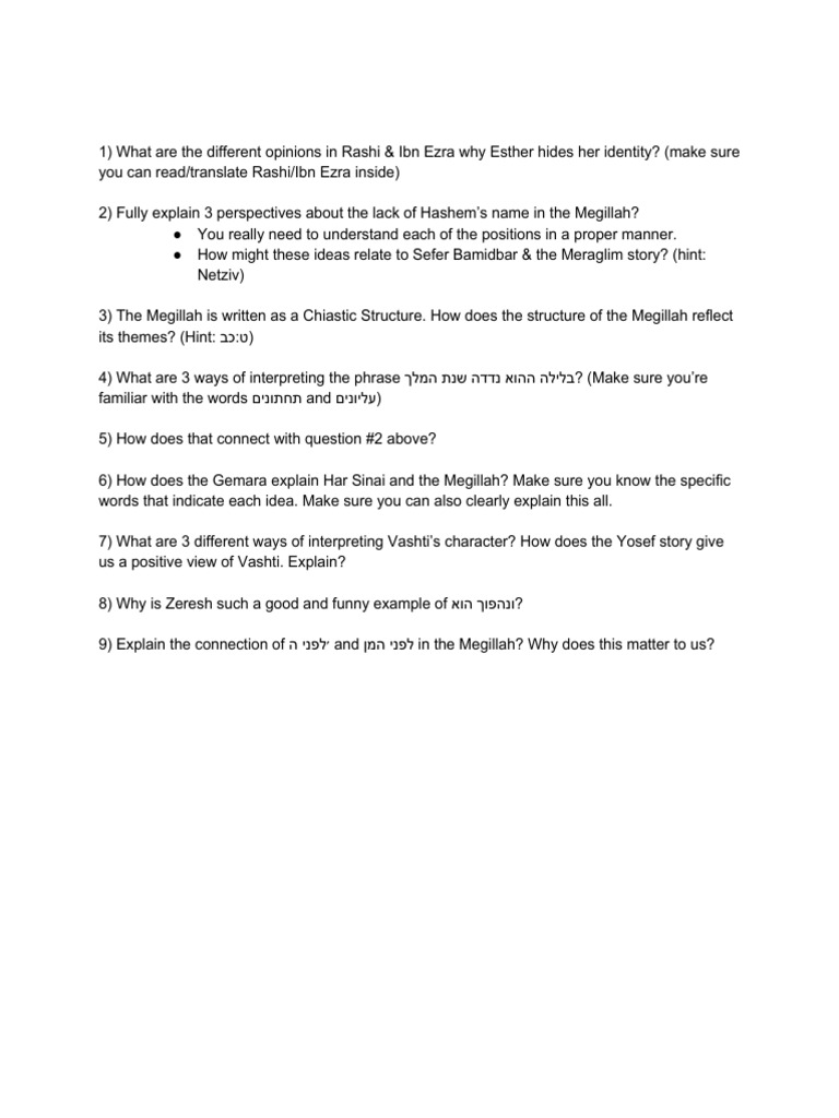 Review_for_Megillah_Test (1) | PDF