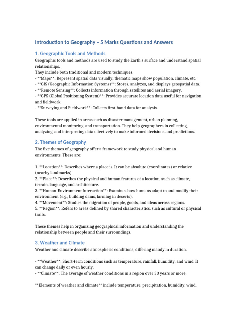 Geography Tools and Themes Overview | PDF | Ecosystem | Geographic ...