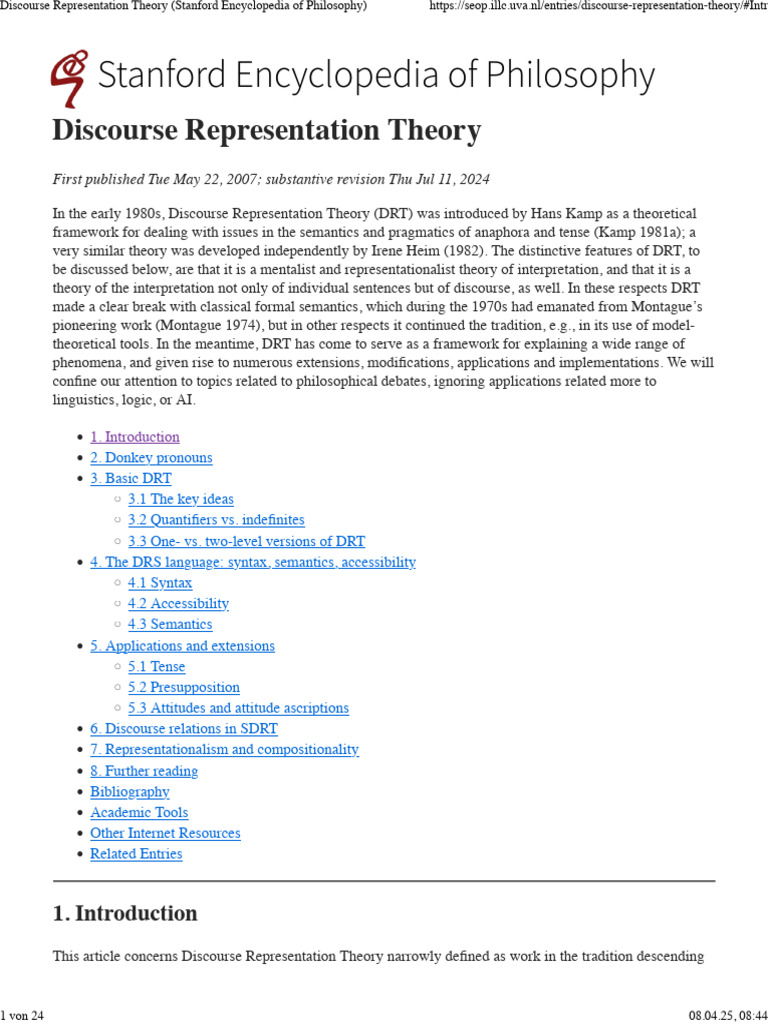 Geurtsaamp Beaver Etal2024 Discourse Representation Theory | PDF ...