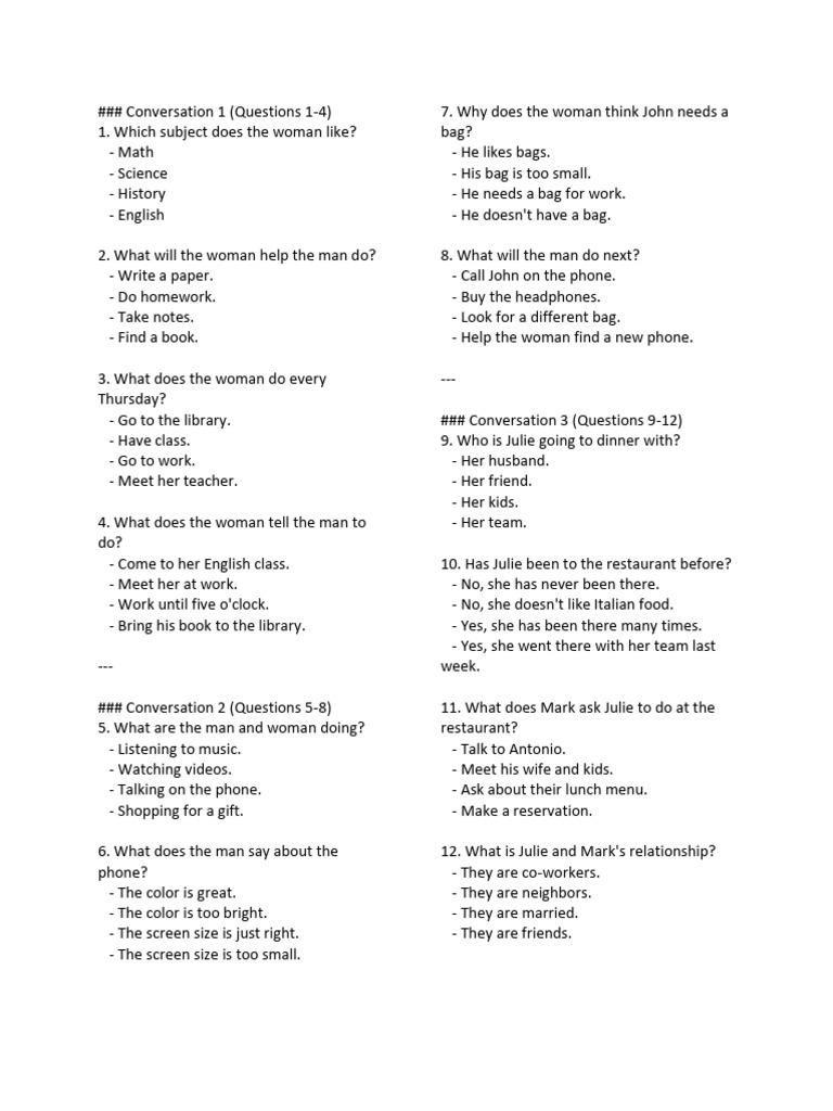 English Conversation Practice Questions | PDF | Wright Brothers