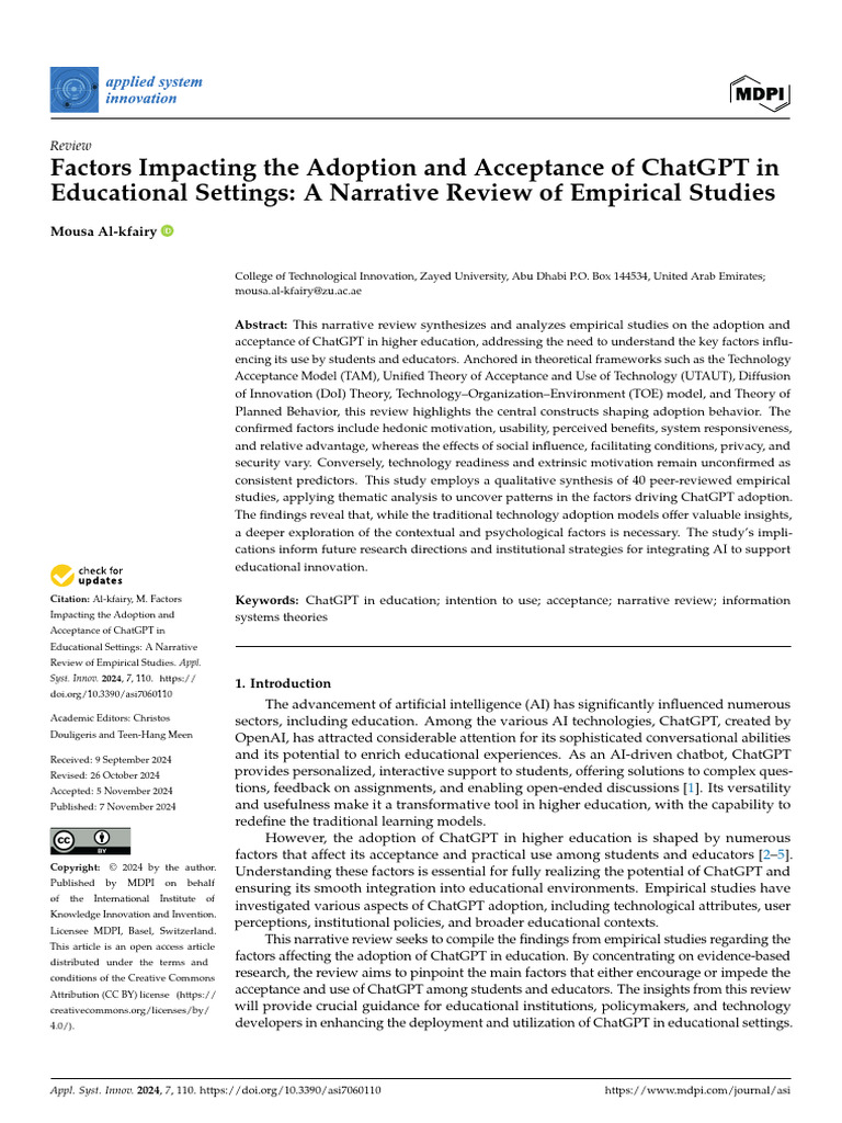 Factors Impacting The Adoption & Acceptance of ChatGPT | PDF ...