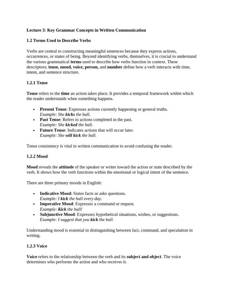 Key Grammar for Effective Communication | PDF | Adjective | Grammatical ...