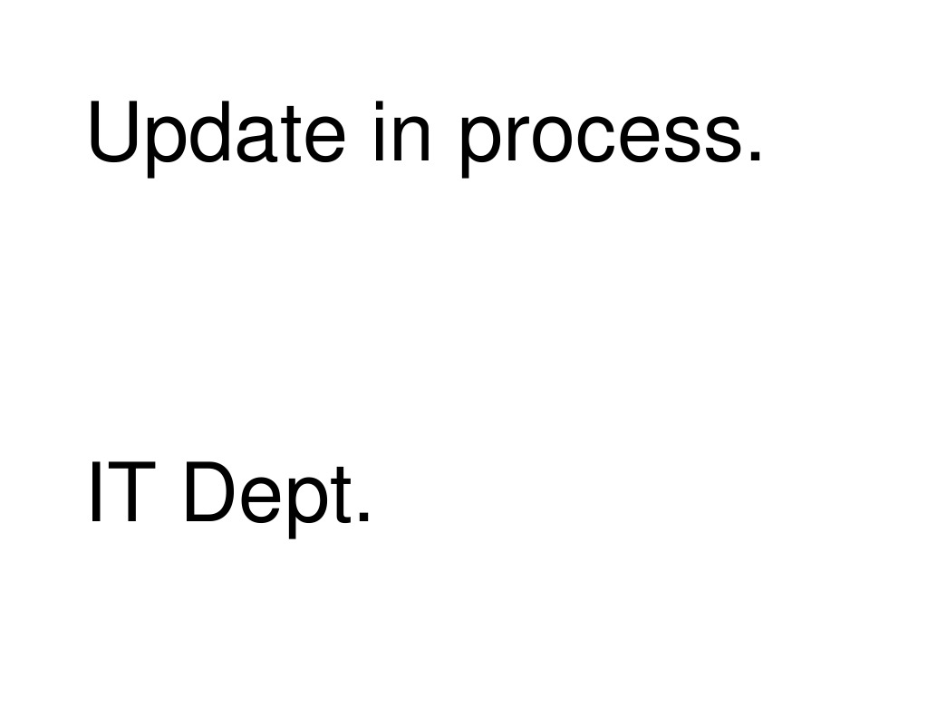 IT Department Update in Progress | PDF