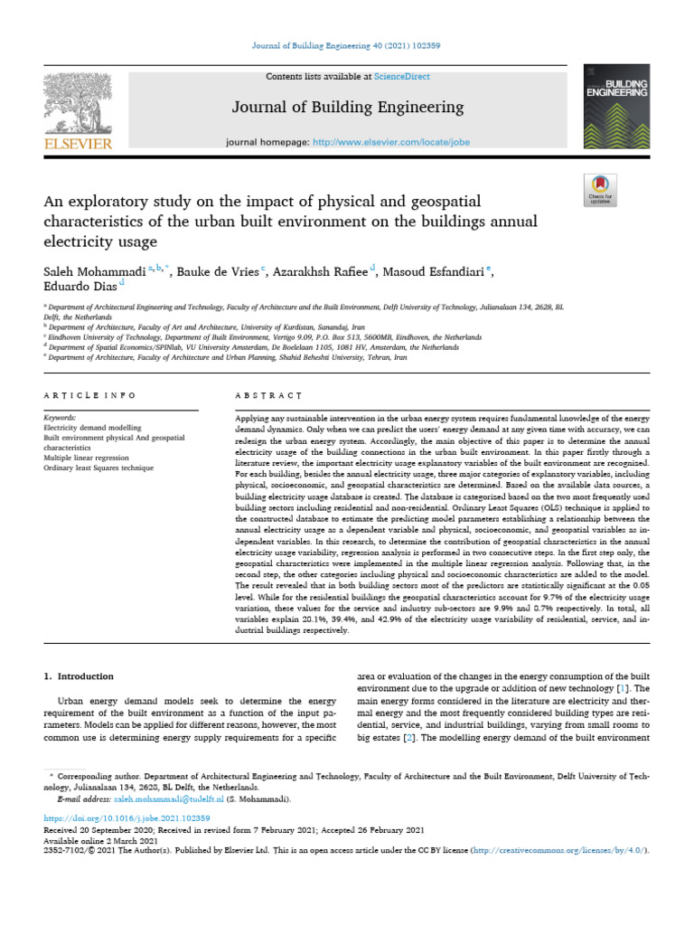 An Exploratory Study on the Impact of Physical and Geospati 2021 ...
