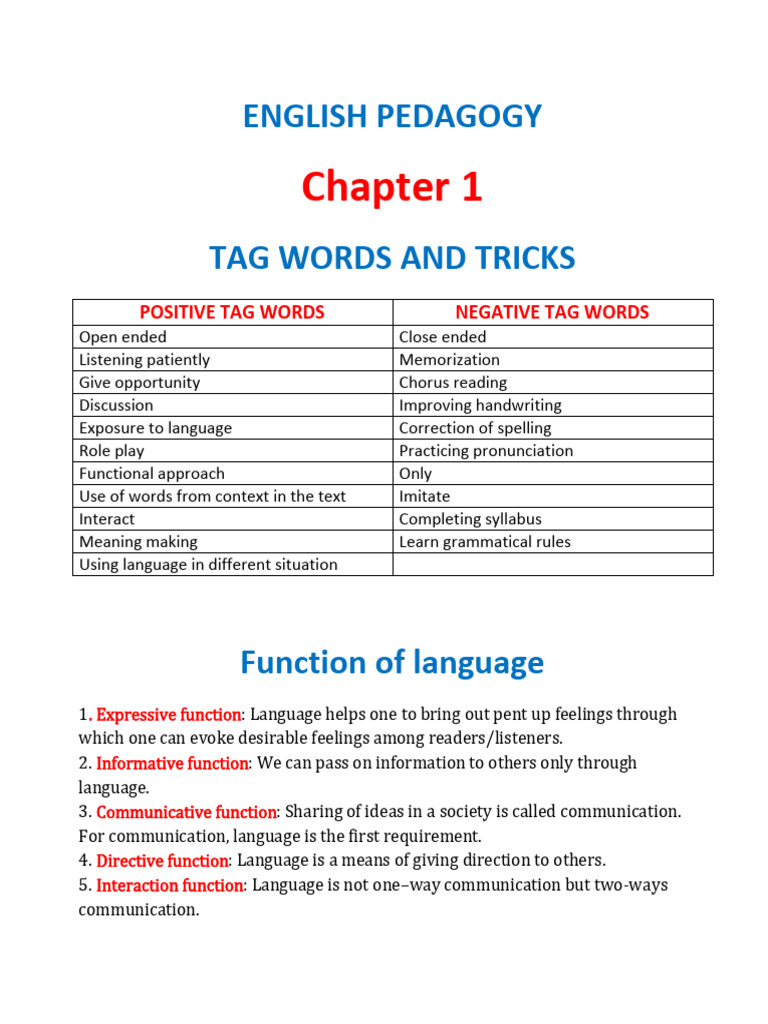 English Language Pedagogy Techniques | PDF | Language Acquisition ...