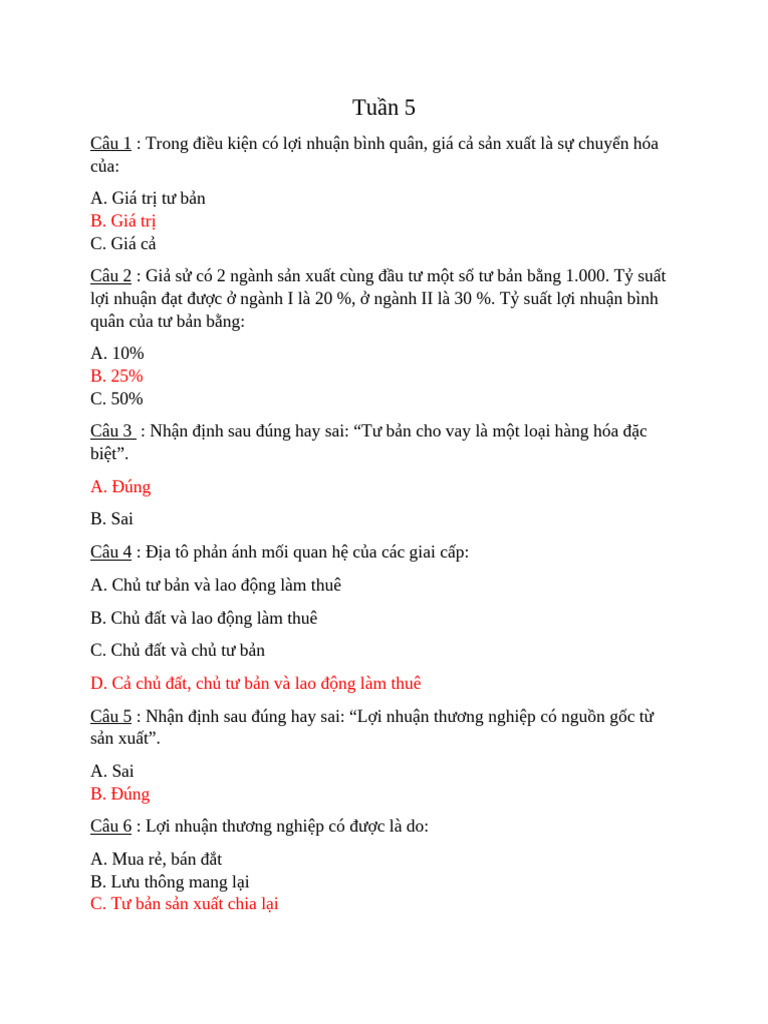 KTCT TUẦN 5 | PDF