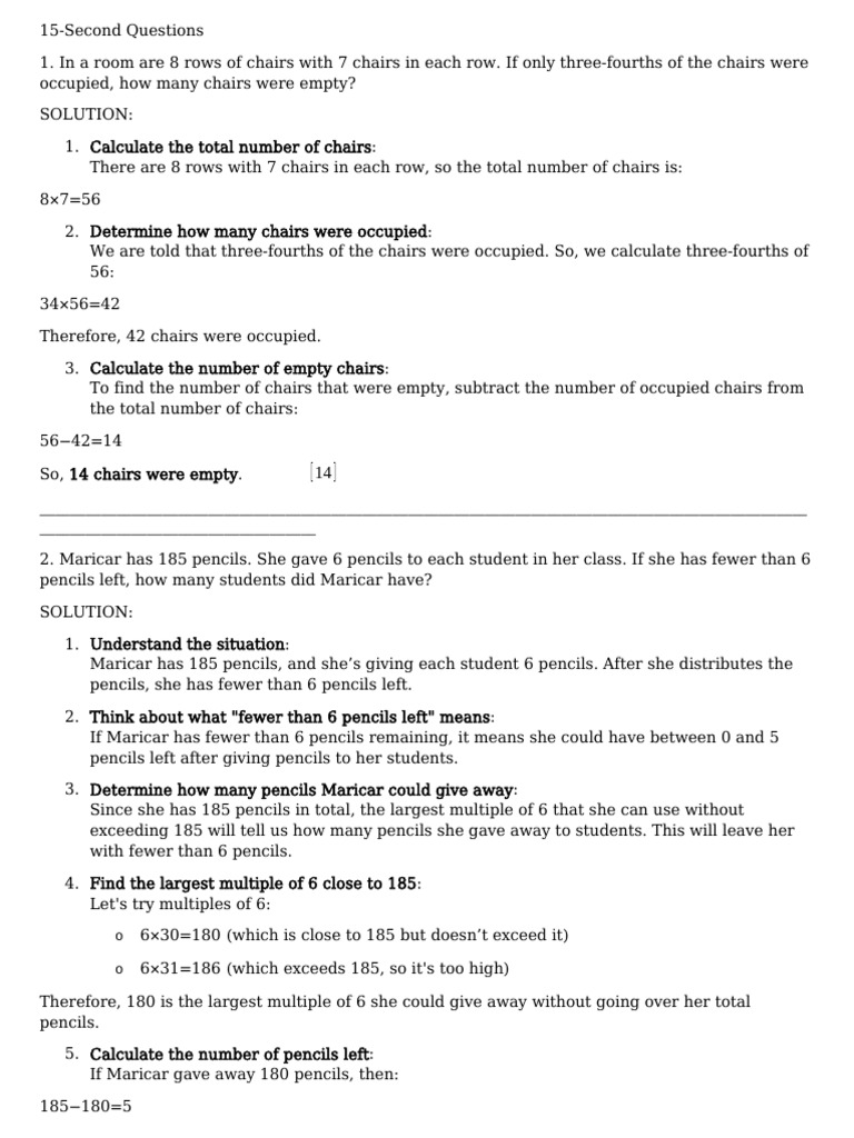Math Problem Solutions and Explanations | PDF | Volume | Length