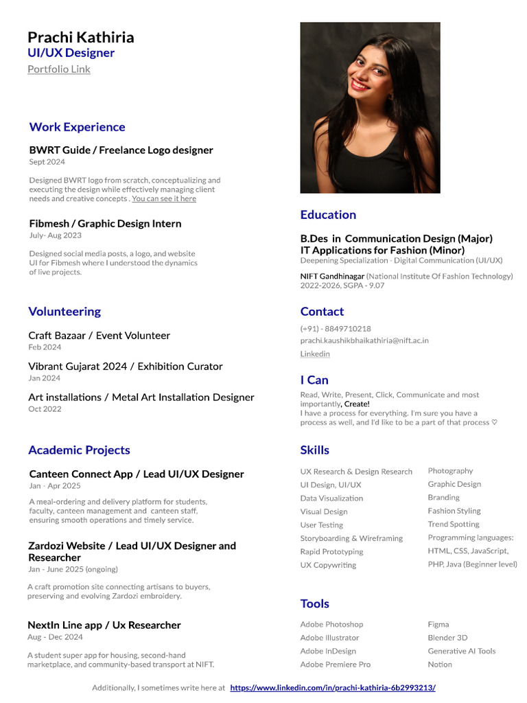 Prachi Kathiria: UI/UX Designer Portfolio | PDF | Graphic Design | Design