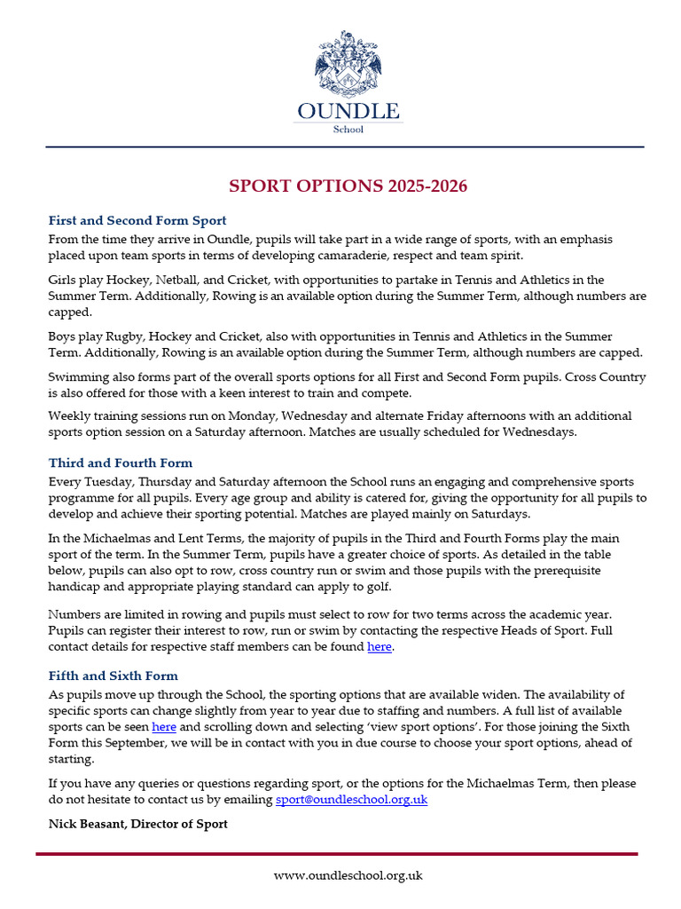 sport_options | PDF | Sports