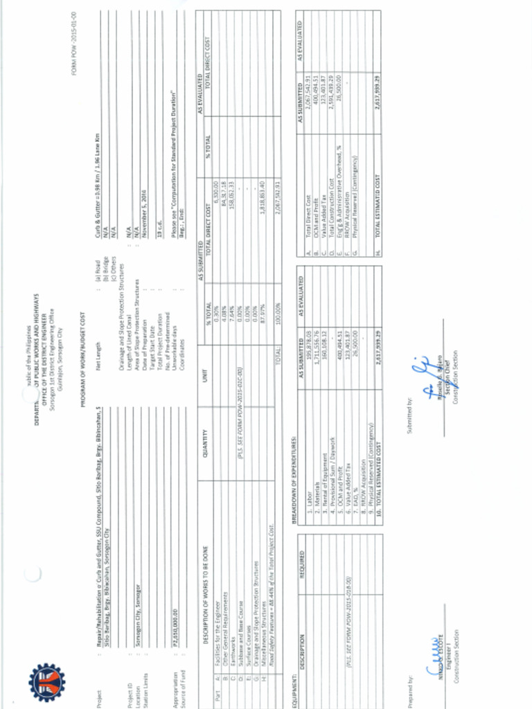 Pow - Repair - Rehab of Curb and Gutter - 110920 | PDF