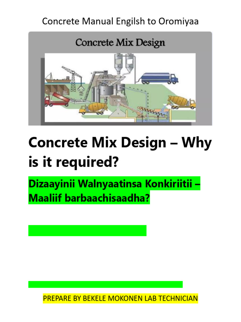 Concrete Mix Design Overview | PDF | Concrete | Construction Aggregate