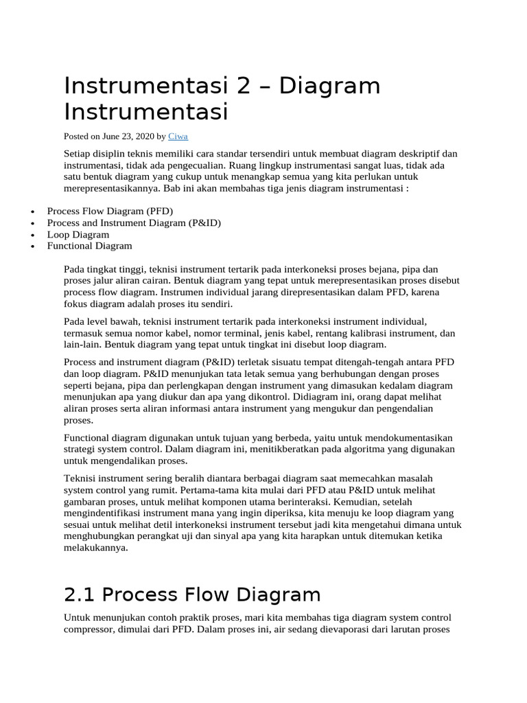 Jenis Diagram Instrumentasi Teknik | PDF