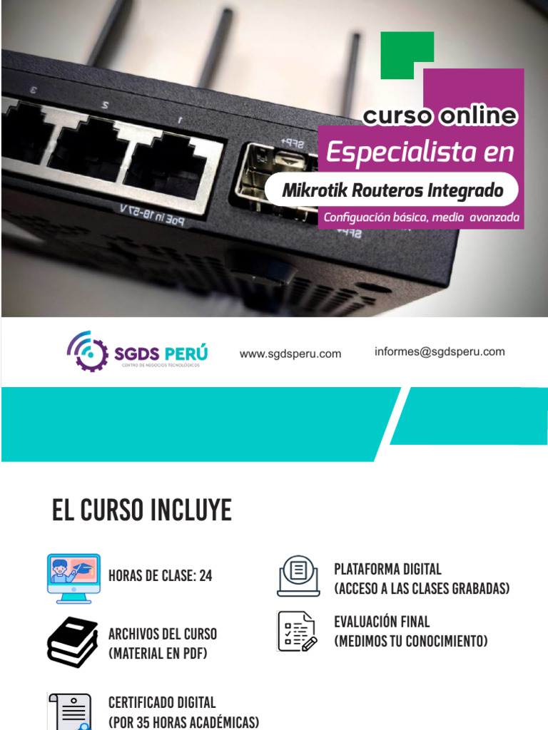 Brochure Curso Online Mikrotik Routeros | PDF | Dirección IP ...