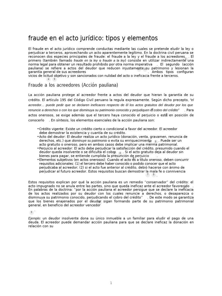Clasificación del Fraude en Actos Jurídicos | PDF | Bienes (Ley) | Pagos
